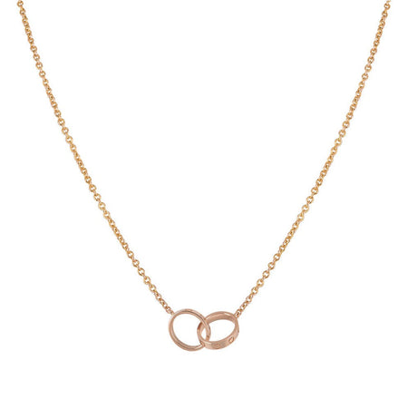 [Clover Jewelry]LOVE NECKLACE DOUBLE RING PINK GOLD