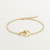 [Clover Jewelry]LOVE DOUBLE RING HALF DIAMOND BRACELET