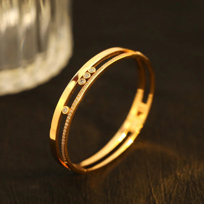 [Clover Jewelry]Move Romane Diamond Bangle Bracelet