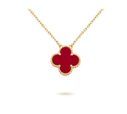 [Clover Jewelry]CLOVER 15MM CARNELIAN SINGLE FLOWER NECKLACE