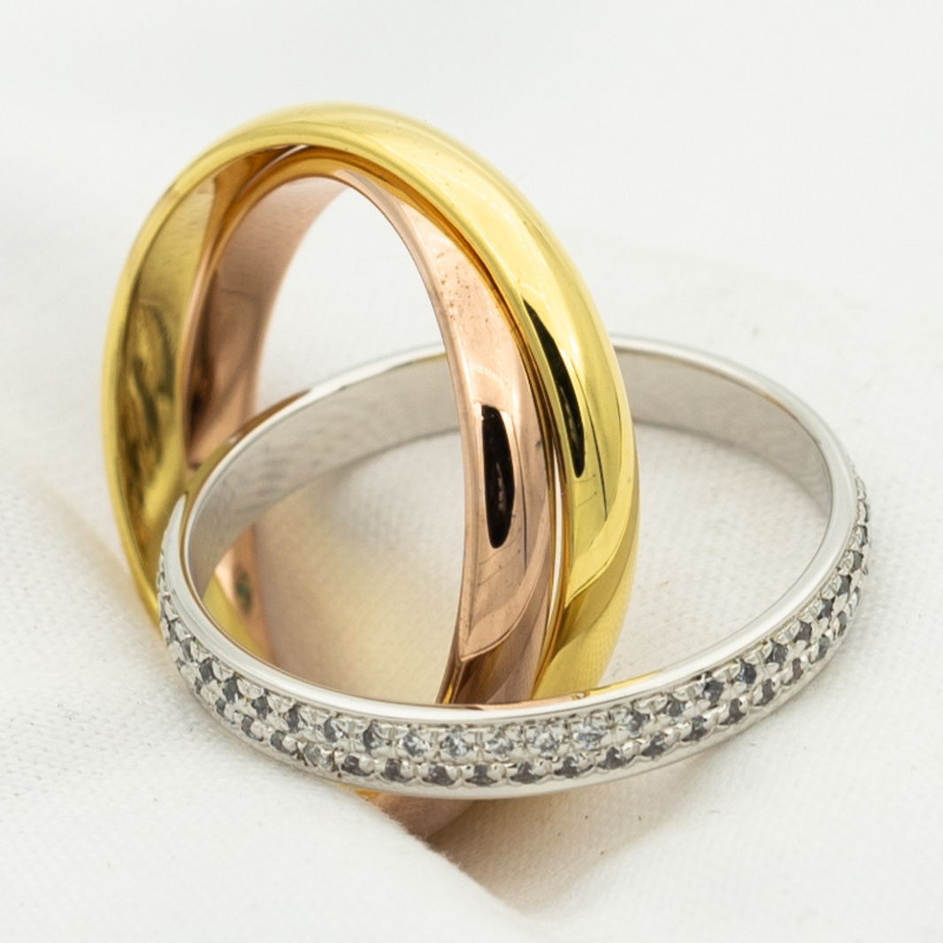 [Clover Jewelry]TRINITY RING GOLD PINK GOLD SILVER DIAMONDS