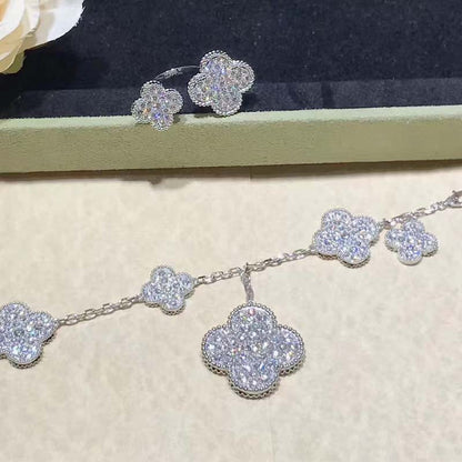 [Clover Jewelry]CLOVER 6 MOTIFS SILVER DIAMOND BRACELET