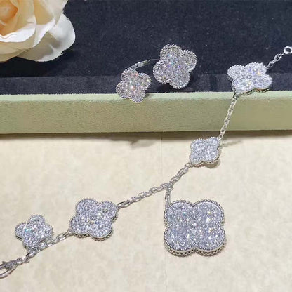[Clover Jewelry]CLOVER 6 MOTIFS SILVER DIAMOND BRACELET