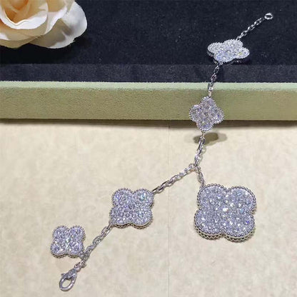[Clover Jewelry]CLOVER 6 MOTIFS SILVER DIAMOND BRACELET