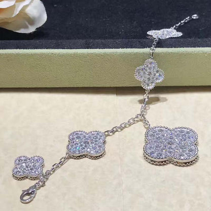 [Clover Jewelry]CLOVER 6 MOTIFS SILVER DIAMOND BRACELET
