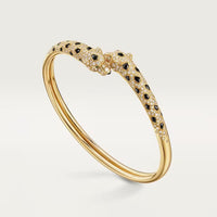 [Clover Jewelry]PANTHERE DOUBLE HEADED HALF DIAMOND OPEN BRACELET