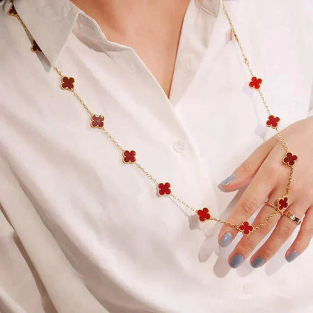 [Clover Jewelry]CLOVER 20 MOTIFS CARNELIAN NECKLACE