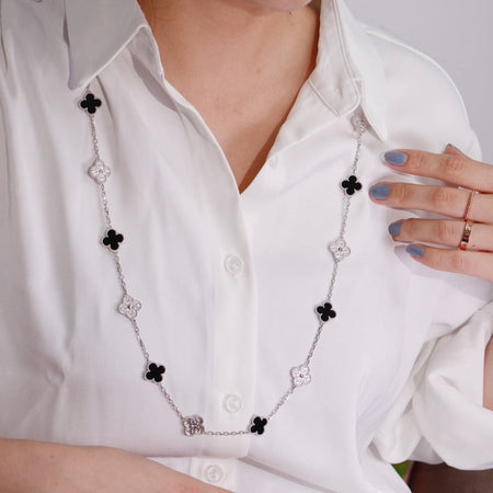 [Clover Jewelry]CLOVER 20 MOTIFS ONYX DIAMOND SILVER