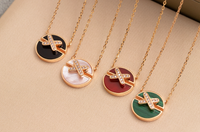 [Clover Jewelry]JEUX DE PINK GOLD DIAMOND NECKLACE