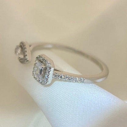 [Clover Jewelry]MY TWIN TOI & MOI SILVER DIAMOND RING