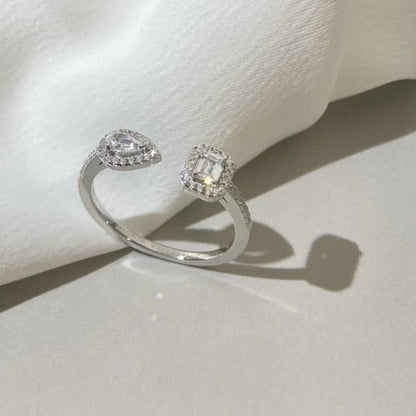[Clover Jewelry]MY TWIN TOI & MOI SILVER DIAMOND RING