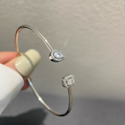 [Clover Jewelry]JONC FLEX MY TWIN TOI & MOI SILVER DIAMOND BRACELET