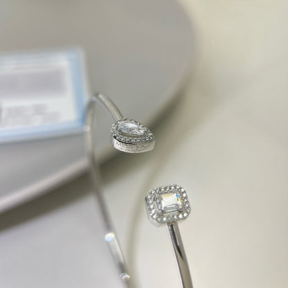 [Clover Jewelry]JONC FLEX MY TWIN TOI & MOI SILVER DIAMOND BRACELET