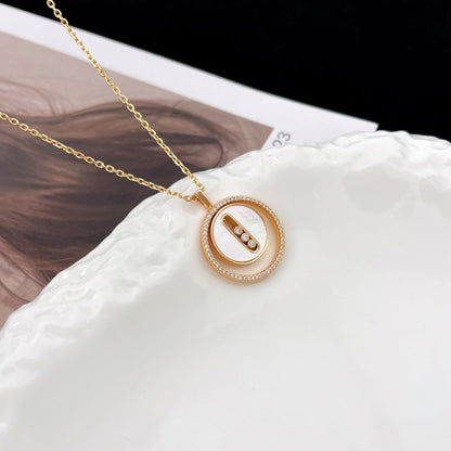 [Clover Jewelry]LUCKY MOVE MM NACRE BLANCHE DIAMOND NECKLACE