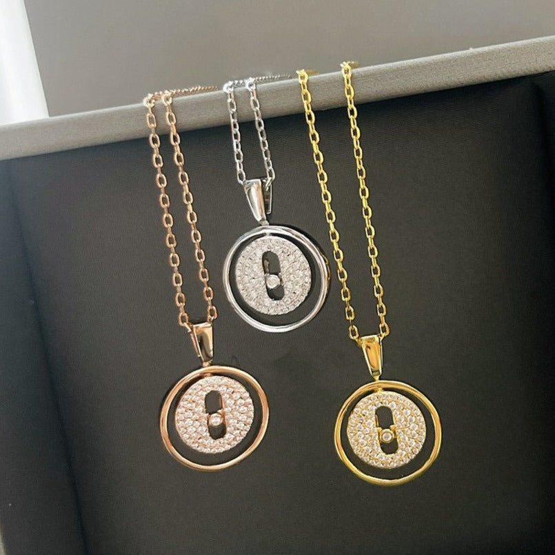 [Clover Jewelry]LUCKY MOVER PM PAVED NECKLACE