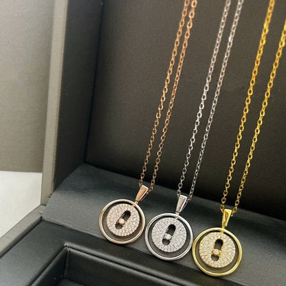 [Clover Jewelry]LUCKY MOVER PM PAVED NECKLACE
