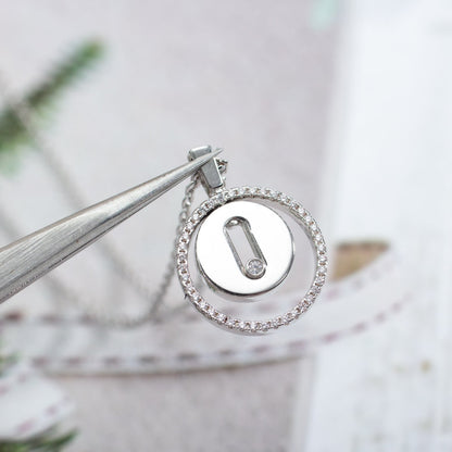 [Clover Jewelry]LUCKY MOVE PM NECKLACE SILVER DIAMOND