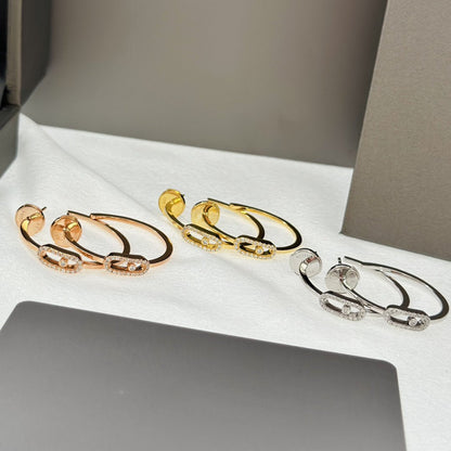 [Clover Jewelry]CREOLES MOVE UNO PM DIAMOND EARRINGS