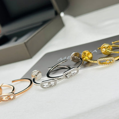 [Clover Jewelry]CREOLES MOVE UNO PM DIAMOND EARRINGS