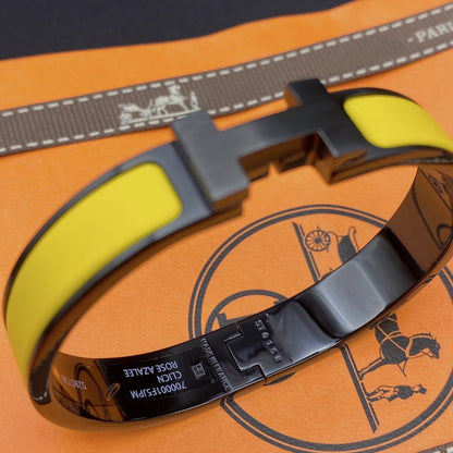 [Clover Jewelry]CLIC HM SO BLACK YELLOW BRACELET