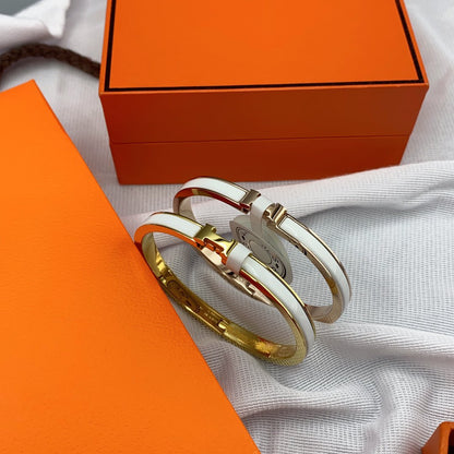[Clover Jewelry]CLASSIC HM CLIC WHITE 8MM ENAMEL BRACELET