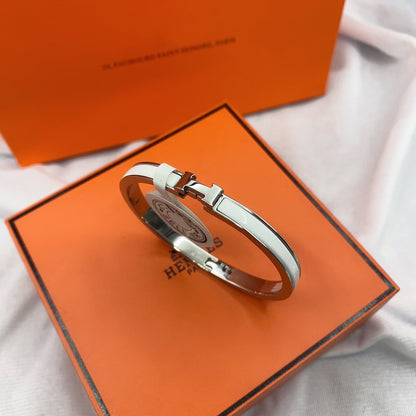 [Clover Jewelry]CLASSIC HM CLIC WHITE 8MM ENAMEL BRACELET
