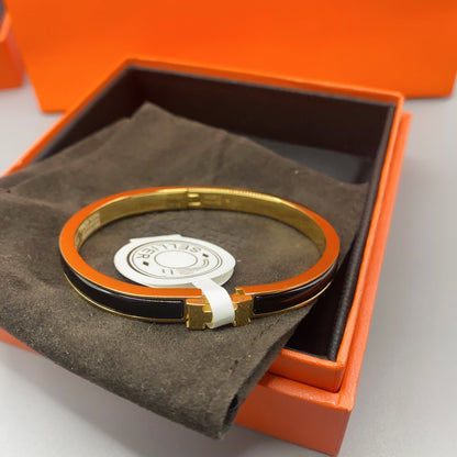 [Clover Jewelry]CLASSIC HM CLIC BLACK 8MM ENAMEL BRACELET