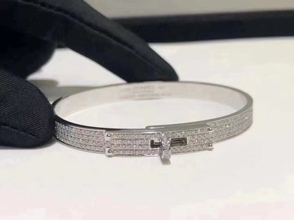[Clover Jewelry]HM KELLY BRACELET IN SILVER AND FULL PAVE DIAMOND