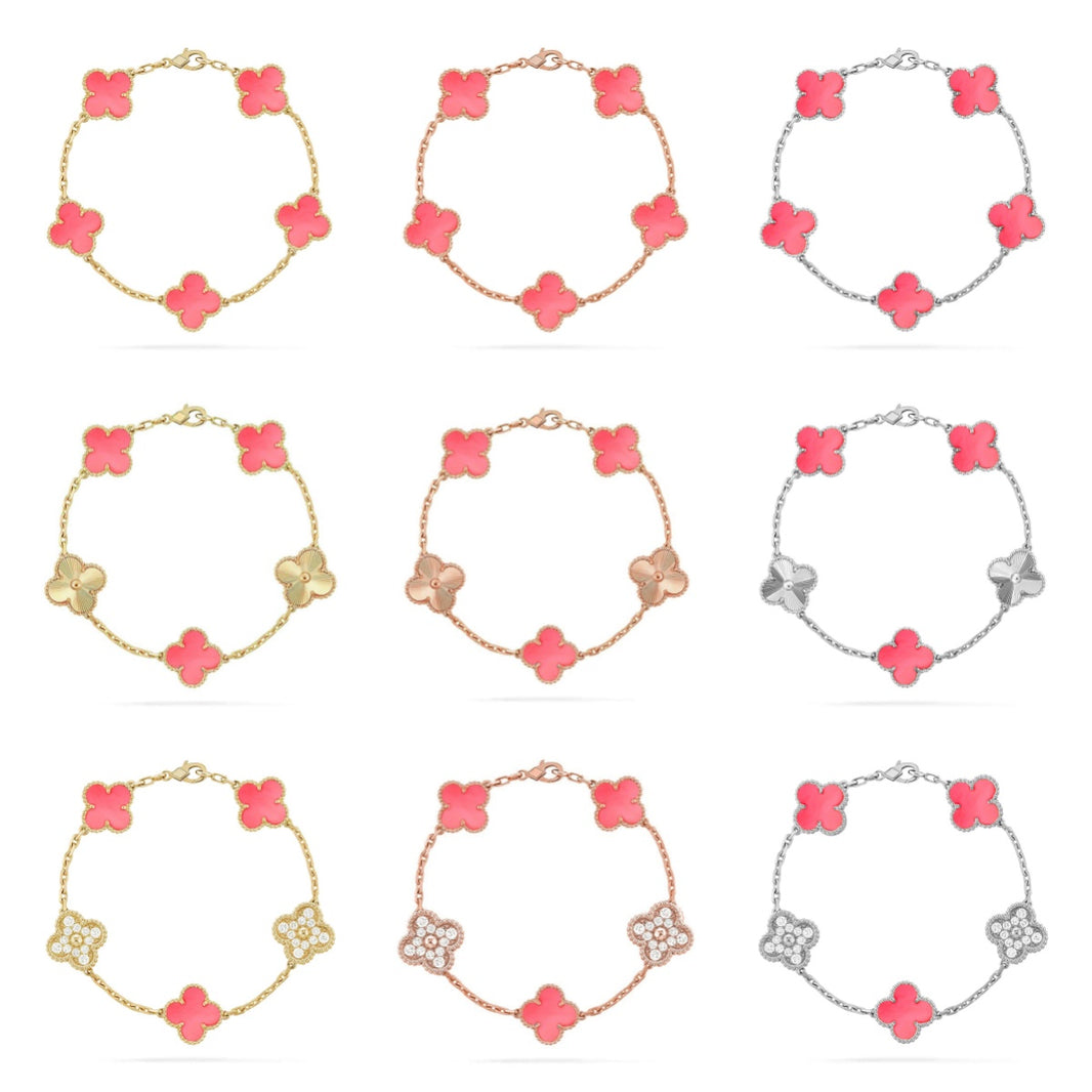 [Clover Jewelry] CLOVER 5 MOTIFS  PINK MOP BRACELET COLLECTION