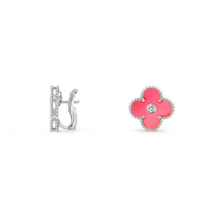 [Clover Jewelry]CLOVER SILVER 15MM MOP DIAMOND EARRINGS COLLECTION