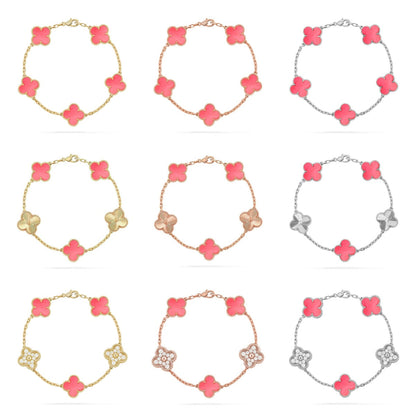 [Clover Jewelry] CLOVER 5 MOTIFS  PINK MOP BRACELET COLLECTION