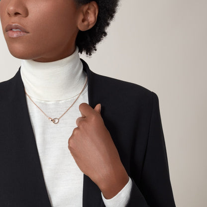 [Clover Jewelry]LOVE DOUBLE RING NECKLACE