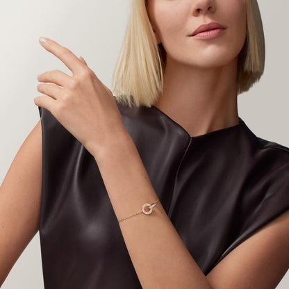 [Clover Jewelry]LOVE DOUBLE RING FULL DIAMOND BRACELET