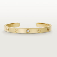 [Clover Jewelry]LOVE BRACELET 6.1MM 1 DIAMOND OPEN CUFF