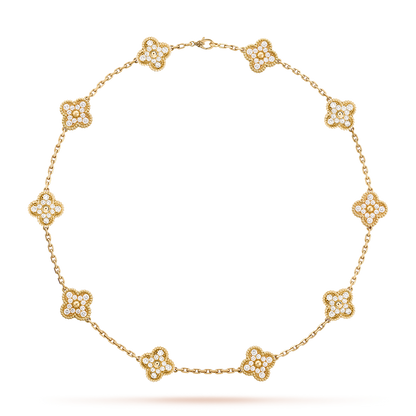 [Clover Jewelry]CLOVER 10 MOTIFS DIAMOND NECKLACE