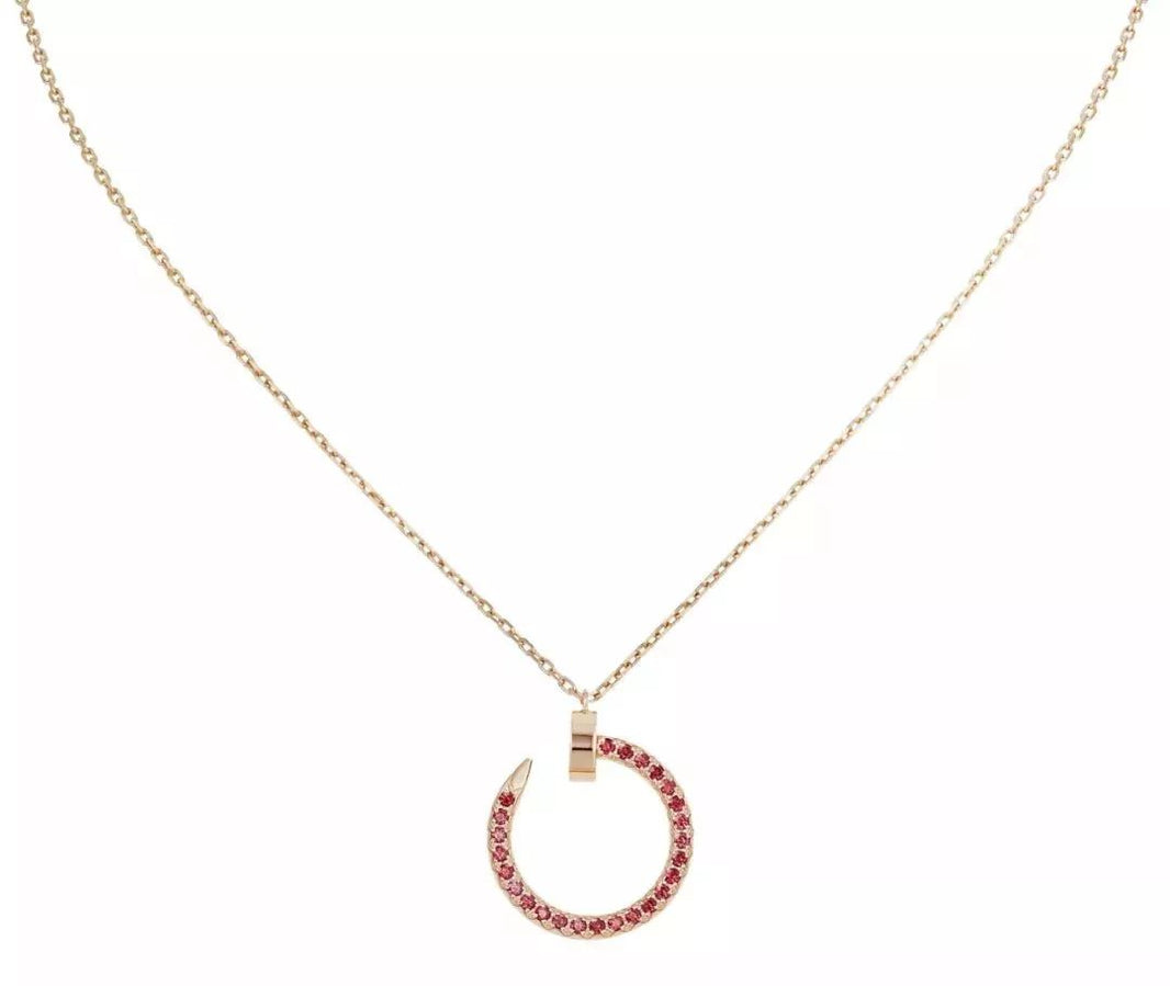 [Clover Jewelry]JUSTE NECKLACE GOLD RED DIAMONDS