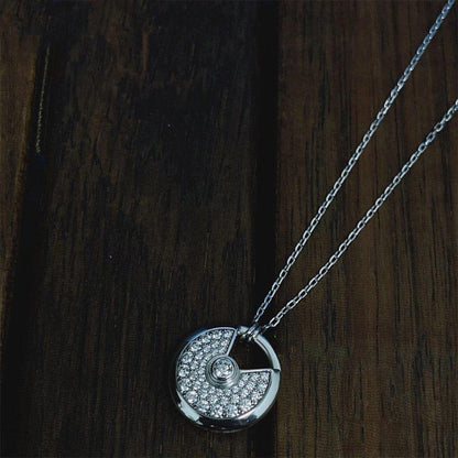 [Clover Jewelry]AMULETTE SILVER FULL DIAMOND NECKLACE