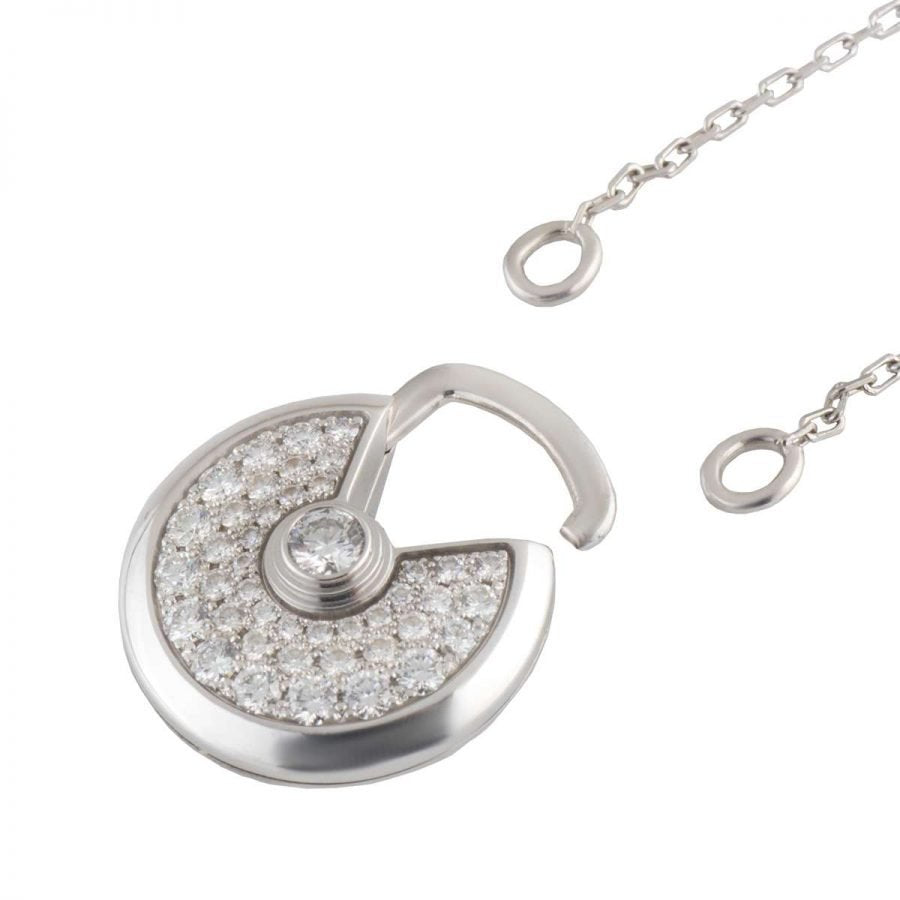 [Clover Jewelry]AMULETTE SILVER FULL DIAMOND NECKLACE