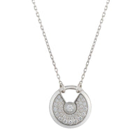 [Clover Jewelry]AMULETTE SILVER FULL DIAMOND NECKLACE