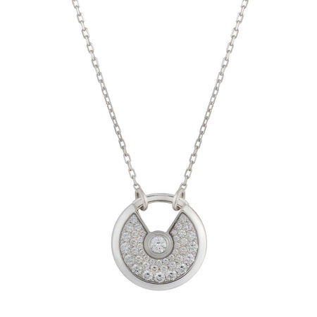 [Clover Jewelry]AMULETTE SILVER FULL DIAMOND NECKLACE