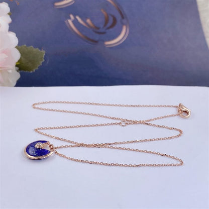 [Clover Jewelry]AMULETTE ROSE GOLD AGATE NECKLACE