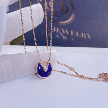 [Clover Jewelry]AMULETTE ROSE GOLD AGATE NECKLACE