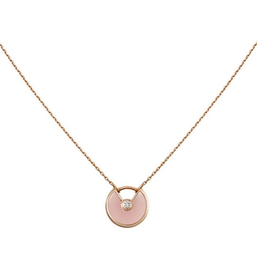 [Clover Jewelry]AMULETTE ROSE GOLD PINK MOP NECKLACE