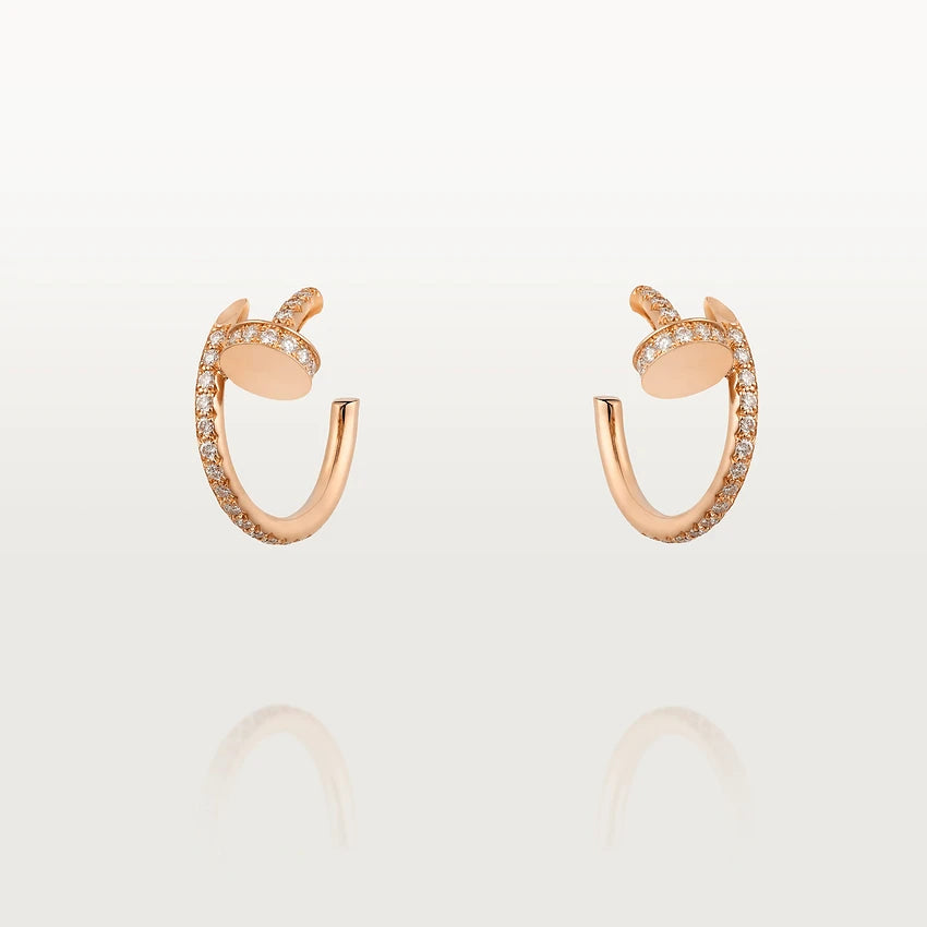 [Clover Jewelry]JUSTE EARRINGS 12.75MM PINK GOLD DIAMOND