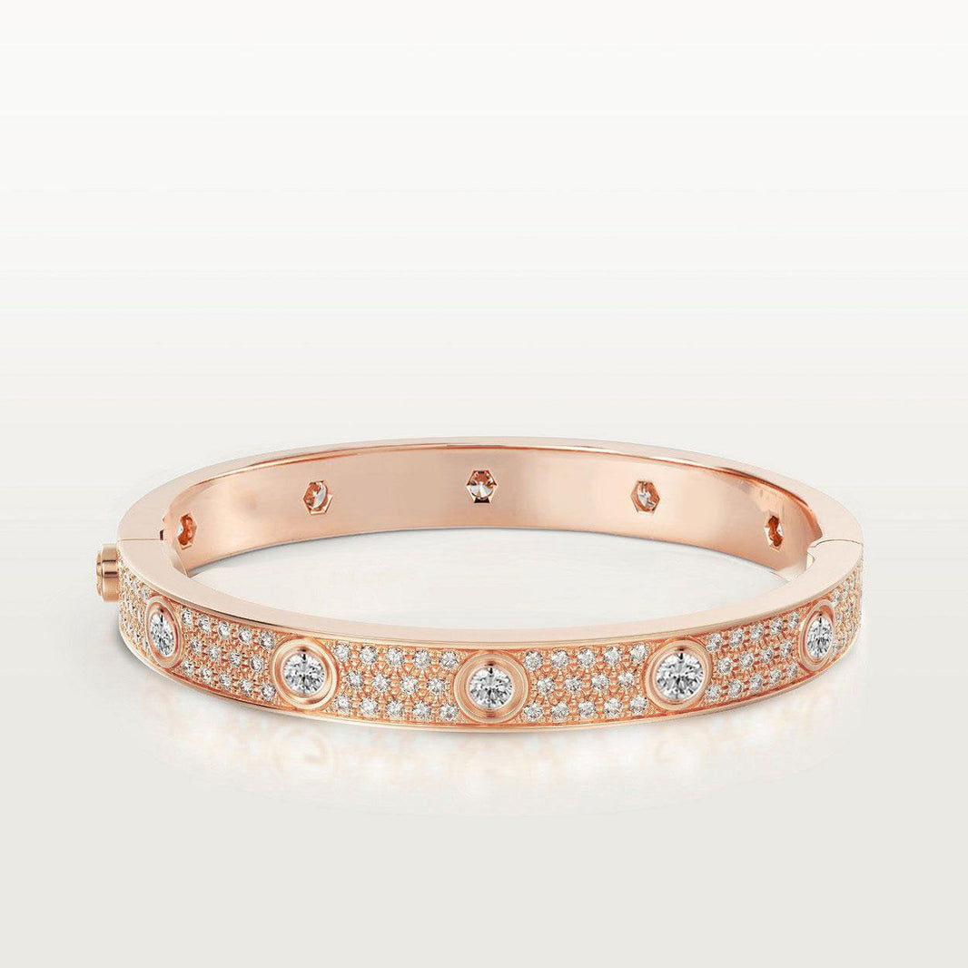 [Clover Jewelry]LOVE BRACELET 6.1MM DIAMOND-PAVED 10 BIG DIAMONDS