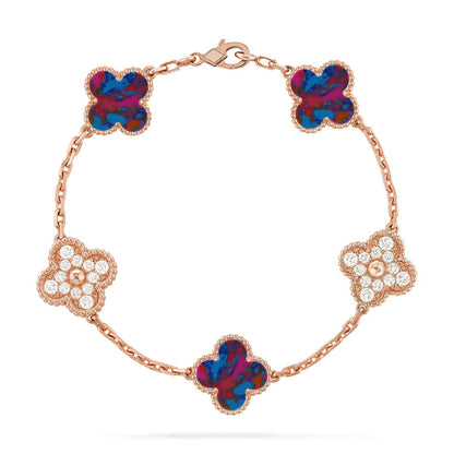 [Clover Jewelry]CLOVER 5 MOTIF COLOR GEMSTONES BRACELET COLLECTION