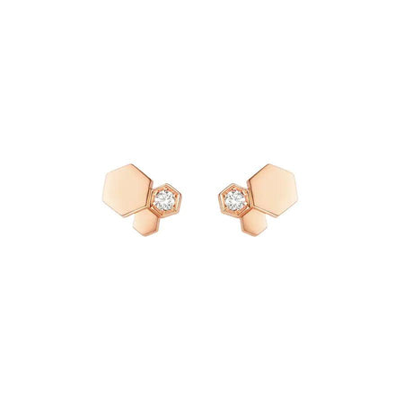 [Clover Jewelry]BEE LOVE PINK GOLD DIAMOND EARRINGS
