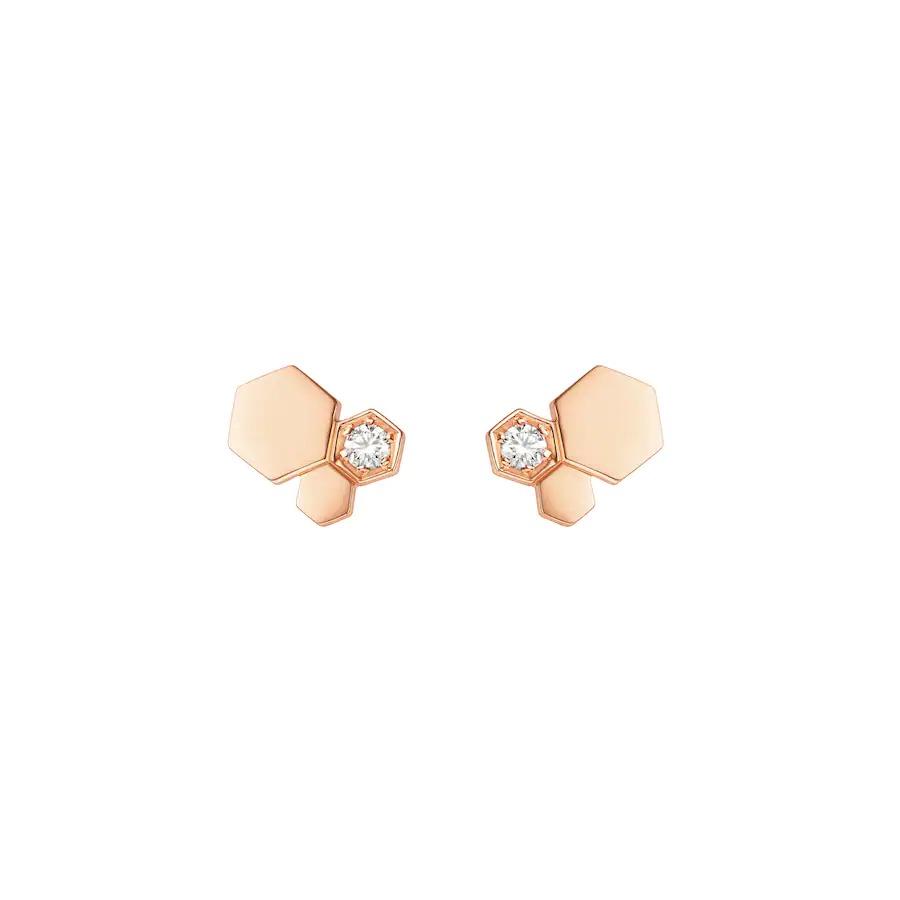 [Clover Jewelry]BEE LOVE PINK GOLD DIAMOND EARRINGS