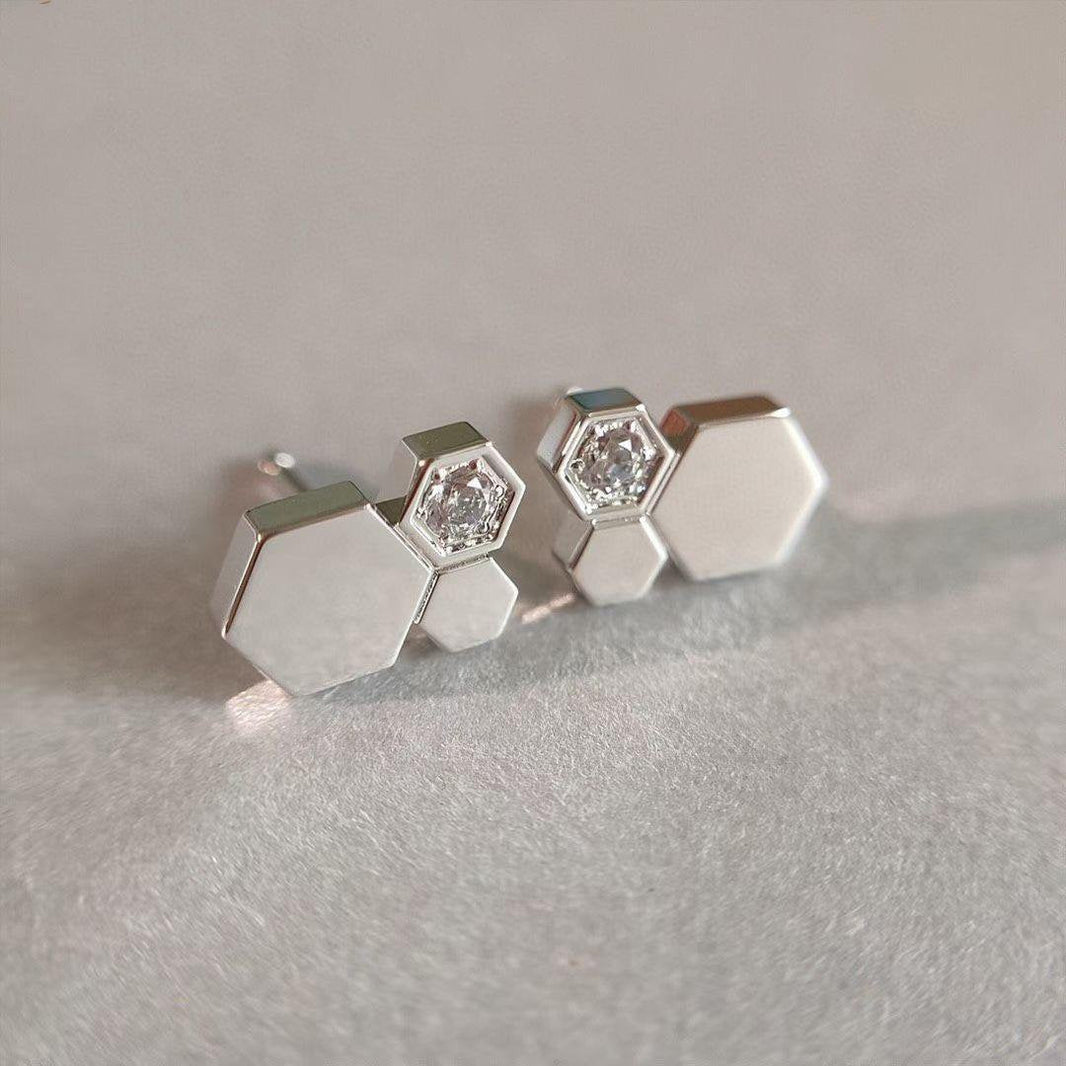 [Clover Jewelry]BEE LOVE SILVER DIAMOND EARRINGS