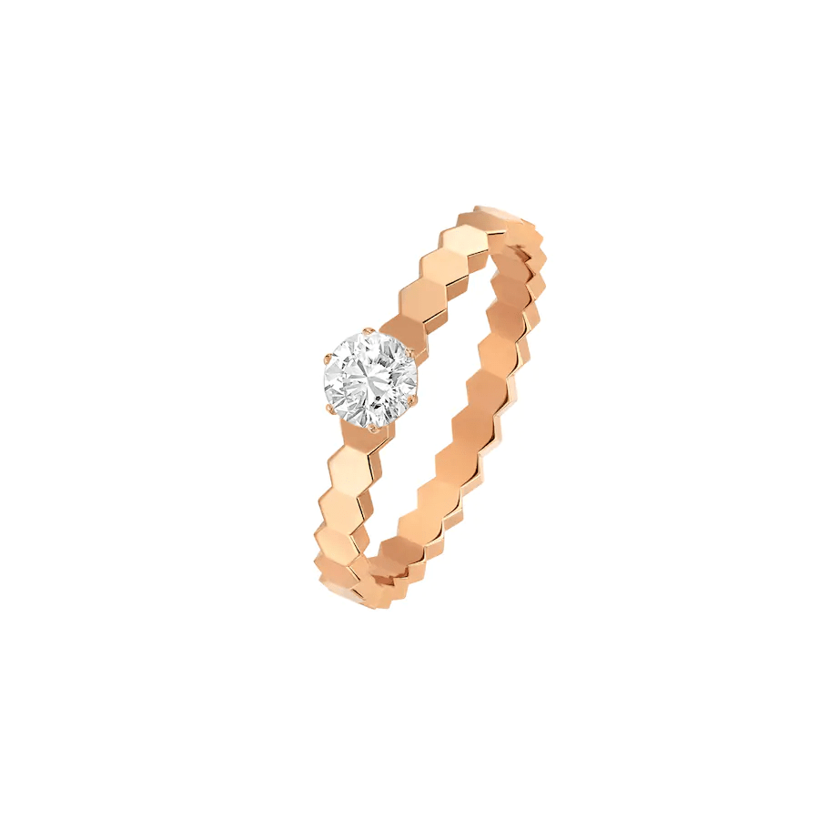 [Clover Jewelry]BEE LOVE RING PINK GOLD 1 DIAMOND